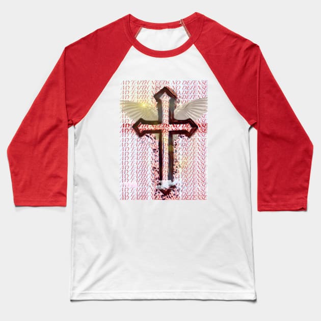 Faith Cross Baseball T-Shirt by WolfLikeRiley Designs